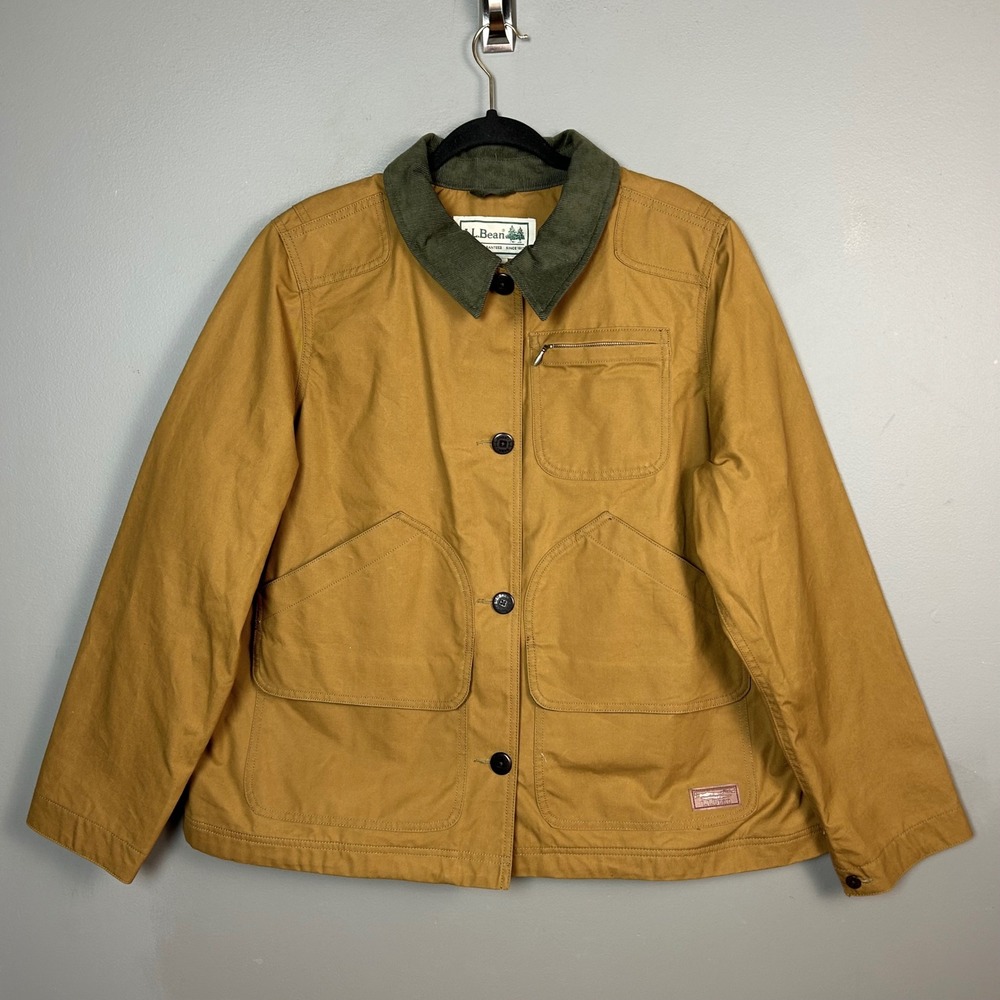 LL Bean Chore Field Coat Mens 2X Tan Waxed Cotton British Millerain 1924